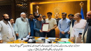 CDA Workers Union representatives meet CDA officials at the CDA Secretariat in Islamabad