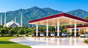 Petrol pump and filling station infrastructure in Islamabad representing the CDA auction of seven sites on a rental basis.