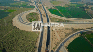 National Highway N-5 in Sindh, Pakistan, showing road infrastructure used for passenger and freight transport